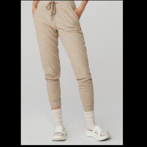 Alo Yoga Muse Crop Hoodie & Joggers Set - Gravel Heather